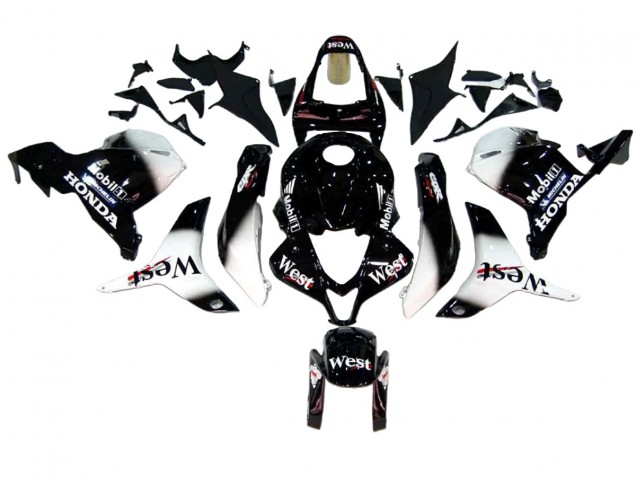 Purchase 2009-2012 Black White West Honda CBR600RR Motorcycle Fairings UK