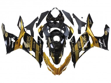 Purchase 2018-2024 Black Gold Kawasaki EX400 Motorcycle Fairings UK