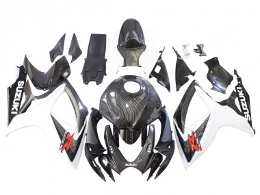 Purchase 2006-2007 Black White Carbon Fiber Style Suzuki GSXR 600/750 Motorcycle Fairings UK