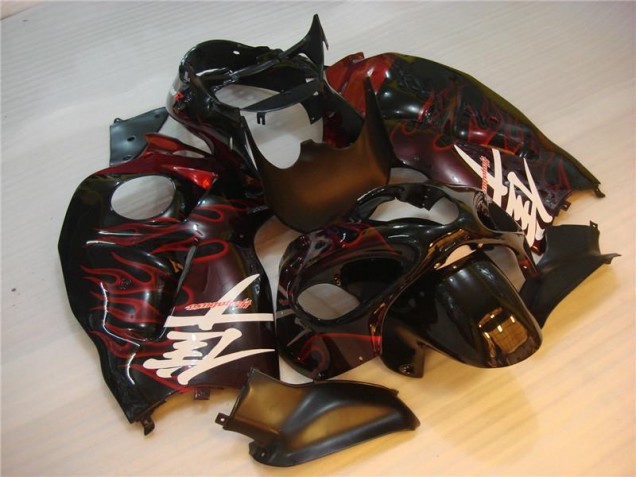 Purchase 1996-2007 Black Red Flame Suzuki GSXR 1300 Hayabusa Motorbike Fairing UK