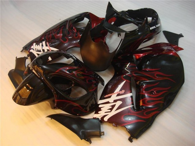 Purchase 1996-2007 Black Red Flame Suzuki GSXR 1300 Hayabusa Motorbike Fairing UK