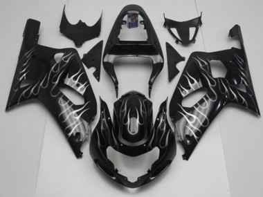 Purchase 2001-2003 Black White Flame Suzuki GSXR 600/750 Motorcycle Fairing Kits UK