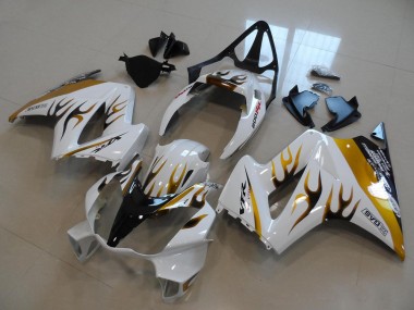 Purchase 2002-2013 White Gold Black Flame Honda VFR800 Bike Fairings UK