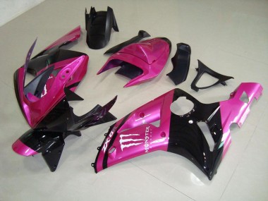 Purchase 2003-2004 Pink Black Monster Kawasaki ZX6R Bike Fairing Kit UK