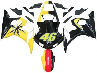 Purchase 2003-2005 Black Yellow No. 46 Yamaha YZF R6 Motorcycle Fairings UK