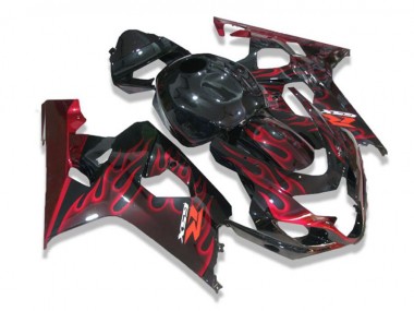 Purchase 2004-2005 Black Red Flames Suzuki GSXR 600/750 Motorcycle Fairing UK