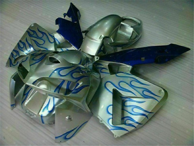 Purchase 2005-2006 White Blue Flame Honda CBR600RR Motorcycle Fairing Kit UK