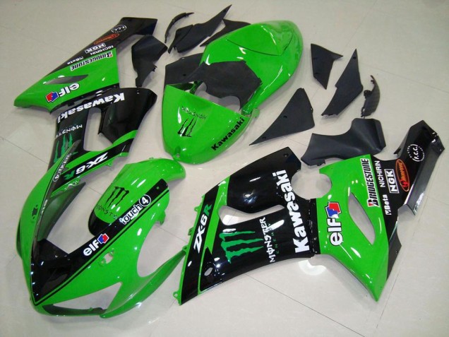 Purchase 2005-2006 Green Monster Kawasaki ZX6R Motorcycle Fairing Kit UK