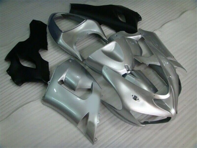 Purchase 2005-2006 Silver Black Kawasaki ZX6R Motorcycle Fairing Kit UK