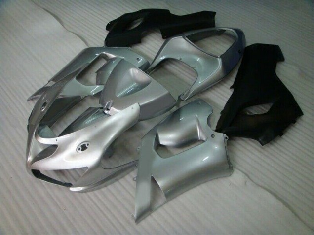 Purchase 2005-2006 Silver Black Kawasaki ZX6R Motorcycle Fairing Kit UK