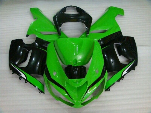 Purchase 2005-2006 Green White Black Kawasaki ZX6R Motorcyle Fairings UK