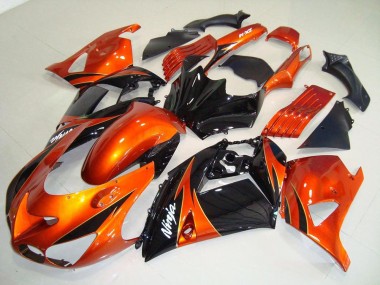 Purchase 2006-2011 Orange Black Kawasaki ZX14R ZZR1400 Motorbike Fairings UK