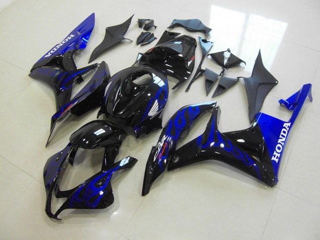 Purchase 2007-2008 Black Blue Flame Honda CBR600RR Motorbike Fairings UK