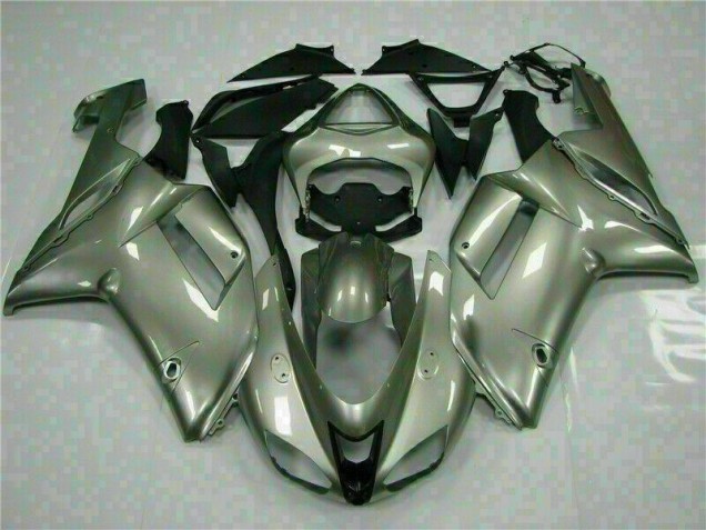 Purchase 2007-2008 Silver Kawasaki ZX6R Motorcycle Fairings Kits UK