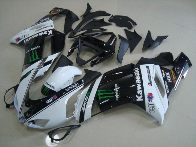 Purchase 2007-2008 White Monster Kawasaki ZX6R Motorcycle Fairings UK