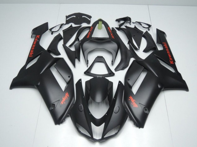 Purchase 2007-2008 Matte Black with Red Sticker Kawasaki ZX6R Motorbike Fairing UK