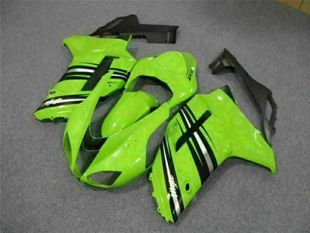 Purchase 2007-2008 Green Black Kawasaki ZX6R Motorcycle Fairings Kit UK