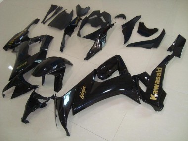 Purchase 2008-2010 Glossy Black with Gold Sticker Kawasaki ZX10R Motorcycle Fairings UK