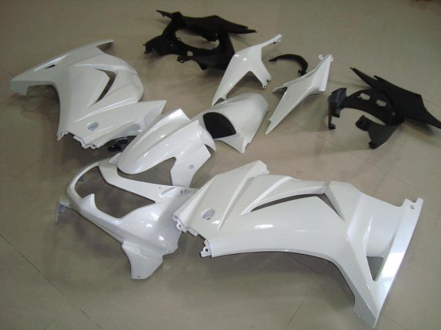 Purchase 2008-2012 Pearl White Kawasaki ZX250R Motorcycle Fairings Kits UK