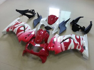 Purchase 2008-2012 Pink Red Flame Kawasaki ZX250R Motorcycle Replacement Fairings UK