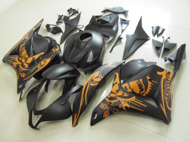 Purchase 2009-2012 Matte Black Orange Sticker Honda CBR600RR Motorcycle Fairings UK