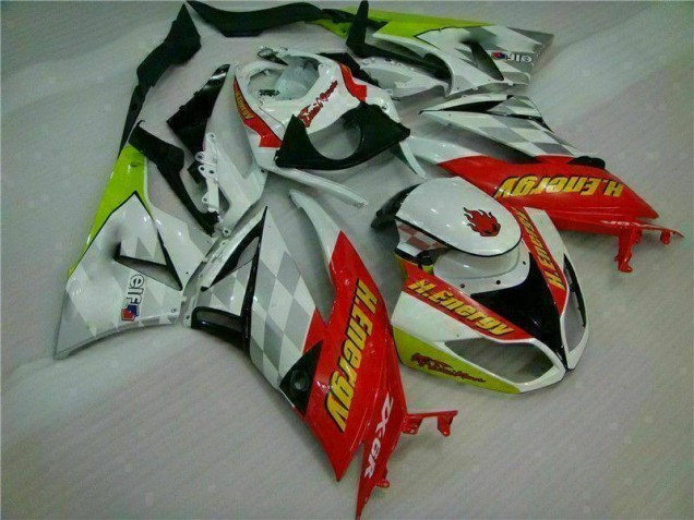 Purchase 2009-2012 White Red H. Energy Kawasaki ZX6R Motorcycle Fairings Kit UK