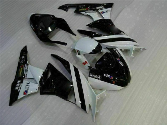 Purchase 2009-2012 Black White 3M Touch4 Kawasaki ZX6R Motorcycle Fairing Kits UK