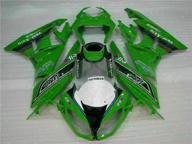 Purchase 2009-2012 Green Black LeoVince Kawasaki ZX6R Motorcycle Fairing Kit UK