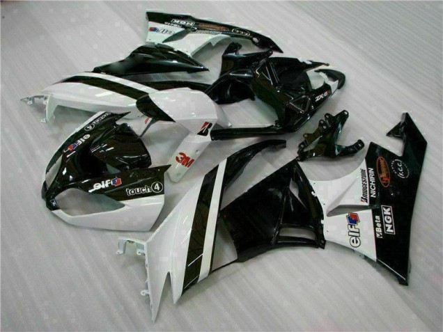 Purchase 2009-2012 Black White 3M Touch4 Kawasaki ZX6R Bike Fairings UK