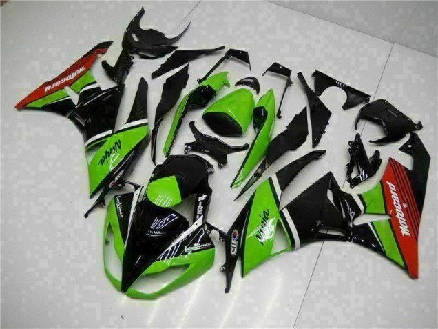 Purchase 2009-2012 Green Black Red Kawasaki ZX6R Bike Fairing UK