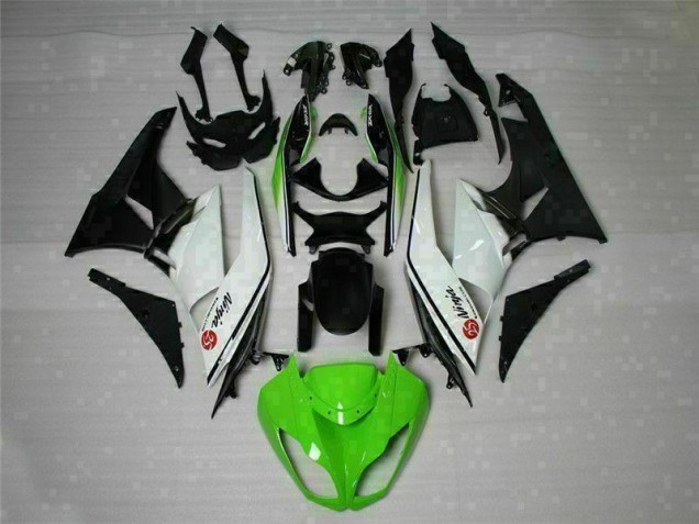 Purchase 2009-2012 Green Black White 25 Kawasaki ZX6R Bike Fairings UK