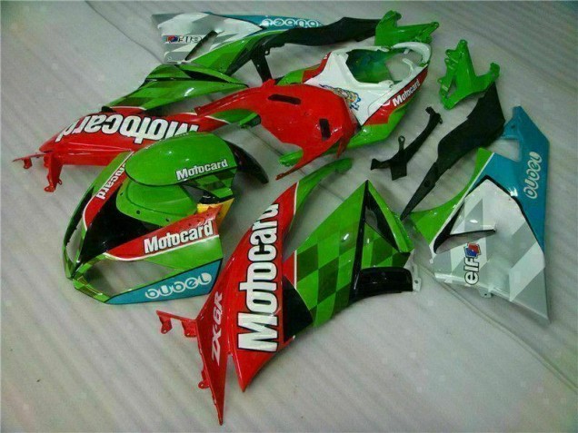 Purchase 2009-2012 Red Green Motocard Kawasaki ZX6R Replacement Motorcycle Fairings UK