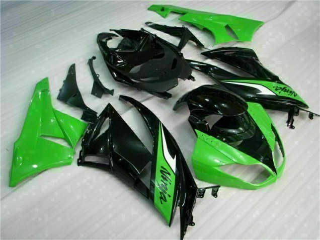 Purchase 2009-2012 Black Green Kawasaki ZX6R Bike Fairing Kit UK