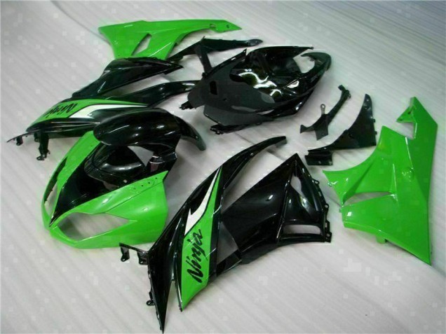 Purchase 2009-2012 Black Green Kawasaki ZX6R Bike Fairing Kit UK