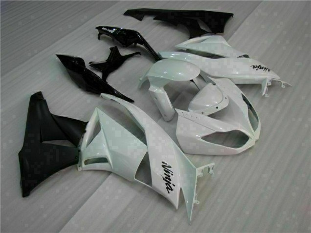 Purchase 2009-2012 White Black Kawasaki ZX6R Motorcycle Fairings Kits UK