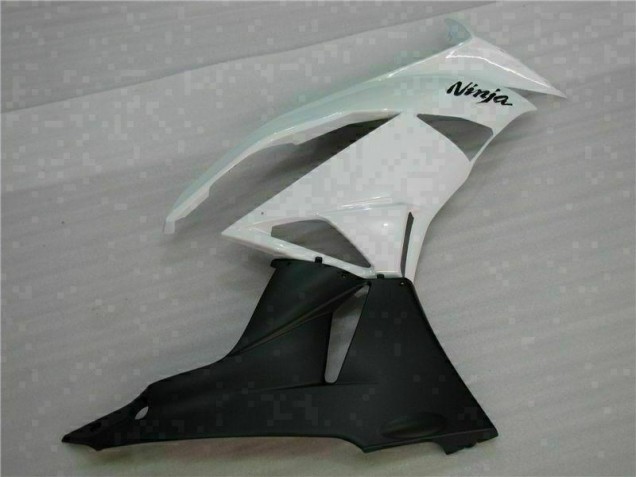 Purchase 2009-2012 White Black Kawasaki ZX6R Motorcycle Fairings Kits UK