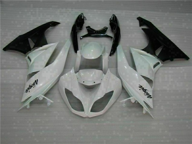 Purchase 2009-2012 White Black Kawasaki ZX6R Motorcycle Fairings Kits UK