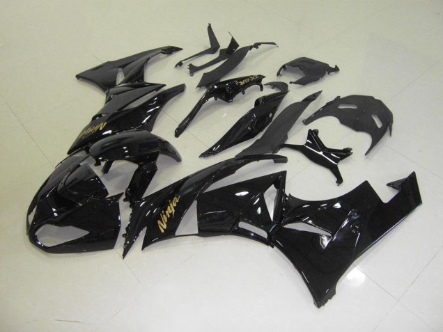 Purchase 2009-2012 Black with Gold Sticker Kawasaki ZX6R Motorbike Fairing UK