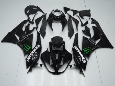 Purchase 2009-2012 Black with Monster Kawasaki ZX6R Replacement Motorcycle Fairings UK