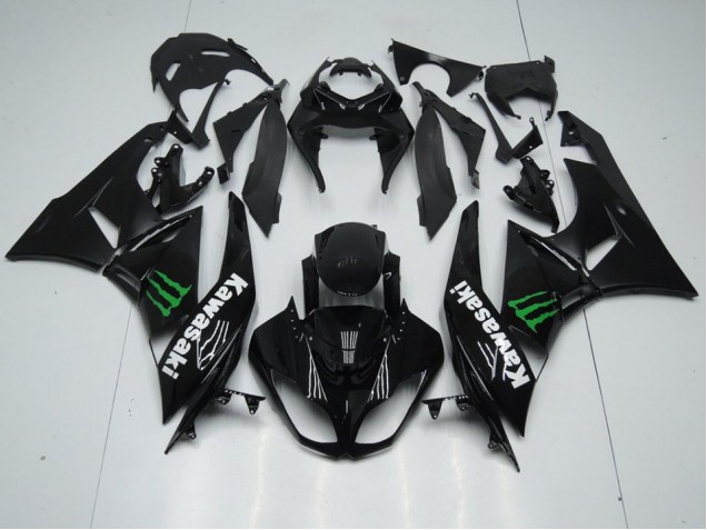 Purchase 2009-2012 Black with Monster Kawasaki ZX6R Replacement Motorcycle Fairings UK