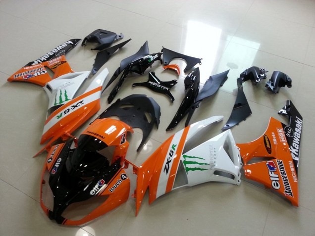 Purchase 2009-2012 Orange Monster Kawasaki ZX6R Motorcycle Replacement Fairings UK