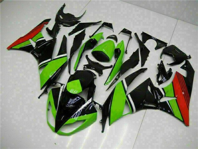 Purchase 2009-2012 Black Green Red Kawasaki ZX6R Bike Fairing Kit UK