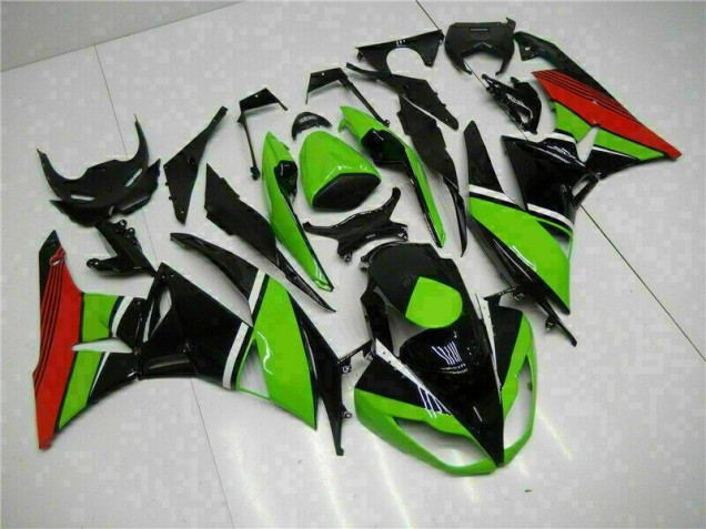 Purchase 2009-2012 Black Green Red Kawasaki ZX6R Bike Fairing Kit UK