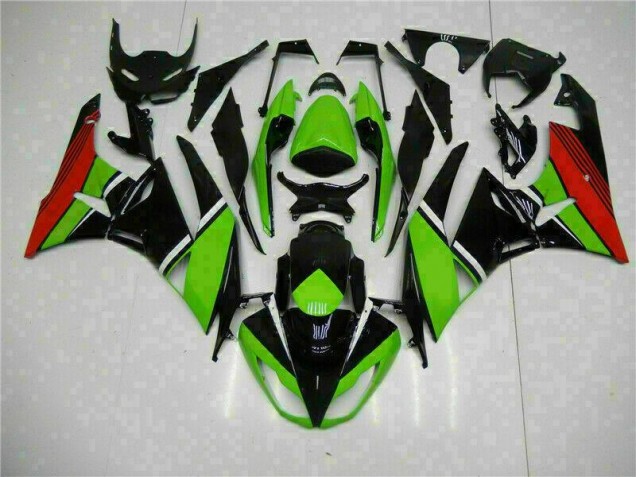 Purchase 2009-2012 Black Green Red Kawasaki ZX6R Bike Fairing Kit UK