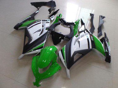 Purchase 2013-2018 Green Black and White Kawasaki ZX300R Motorcycle Fairing UK