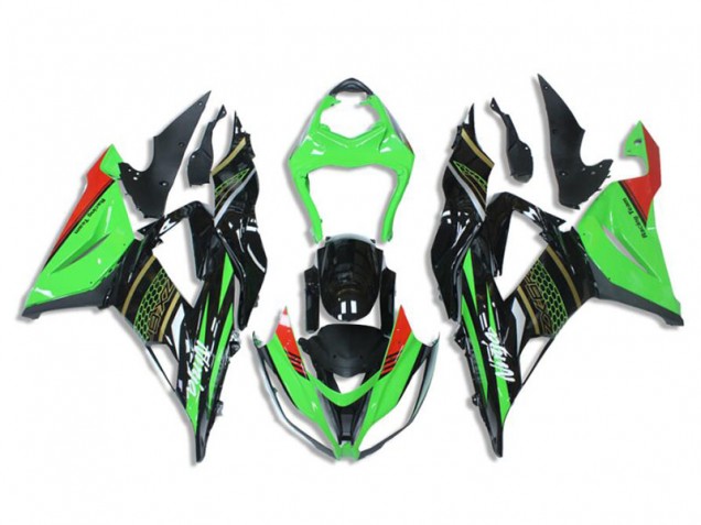 Purchase 2013-2018 Green Black Kawasaki ZX6R Bike Fairing Kit UK