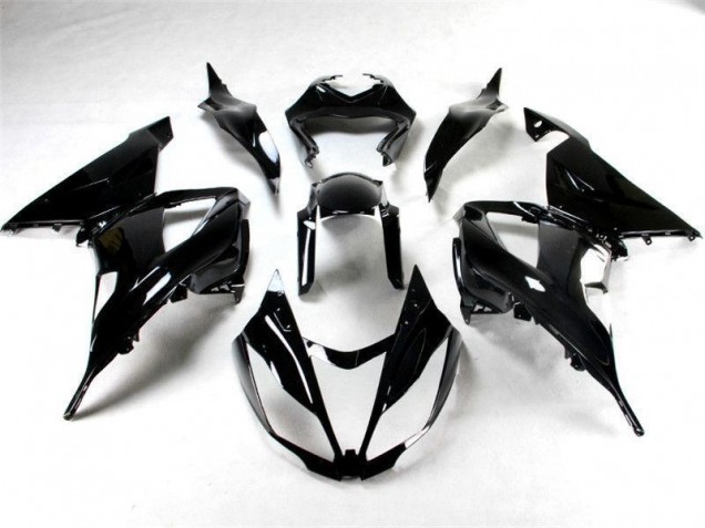 Purchase 2013-2018 Glossy Black Kawasaki ZX6R Motorcycle Fairings Kit UK