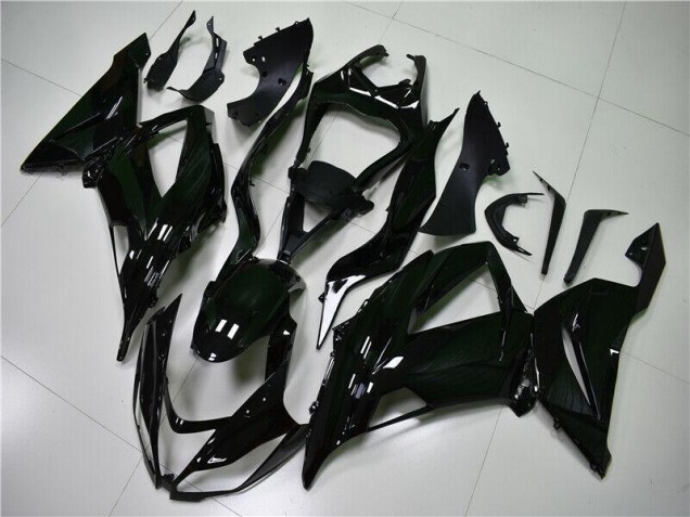 Purchase 2013-2018 Glossy Black Kawasaki ZX6R Motorcycle Fairings Kit UK