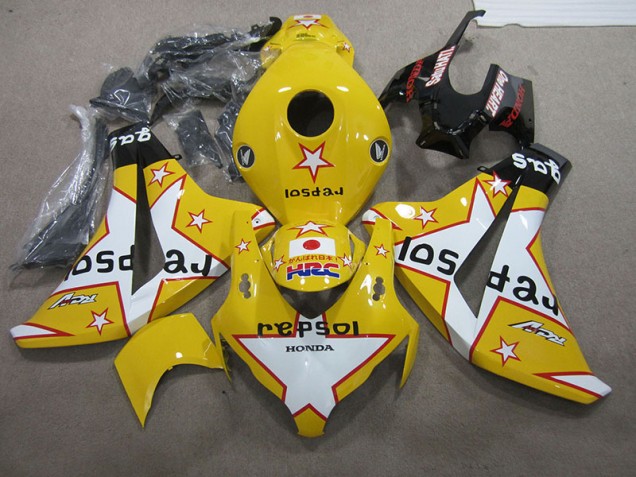 Purchase 2008-2011 Yellow Repsol HRC Honda CBR1000RR Replacement Motorcycle Fairings UK