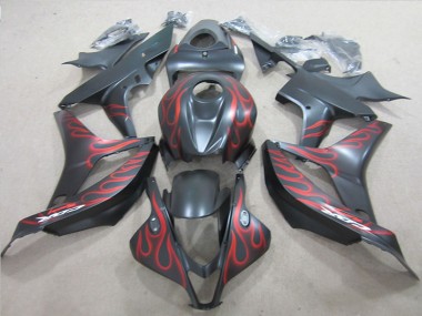 Purchase 2007-2008 Black with Red Flame Honda CBR600RR Motorcylce Fairings UK